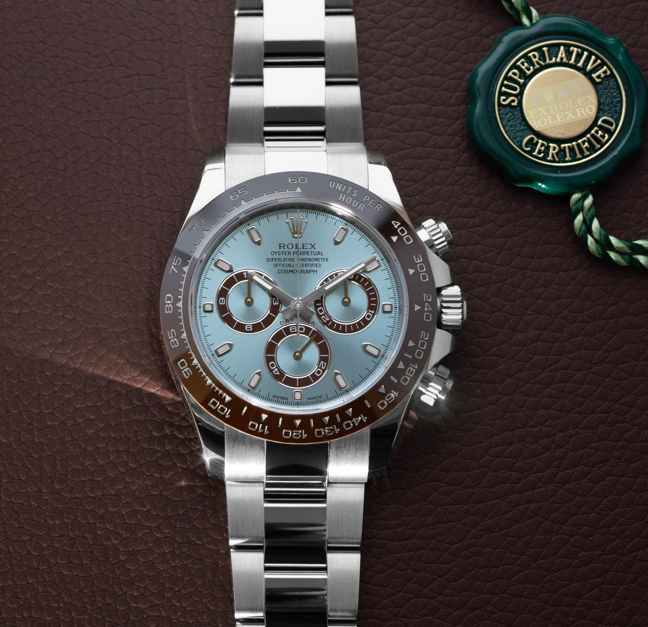 Platinum Rolex timepiece